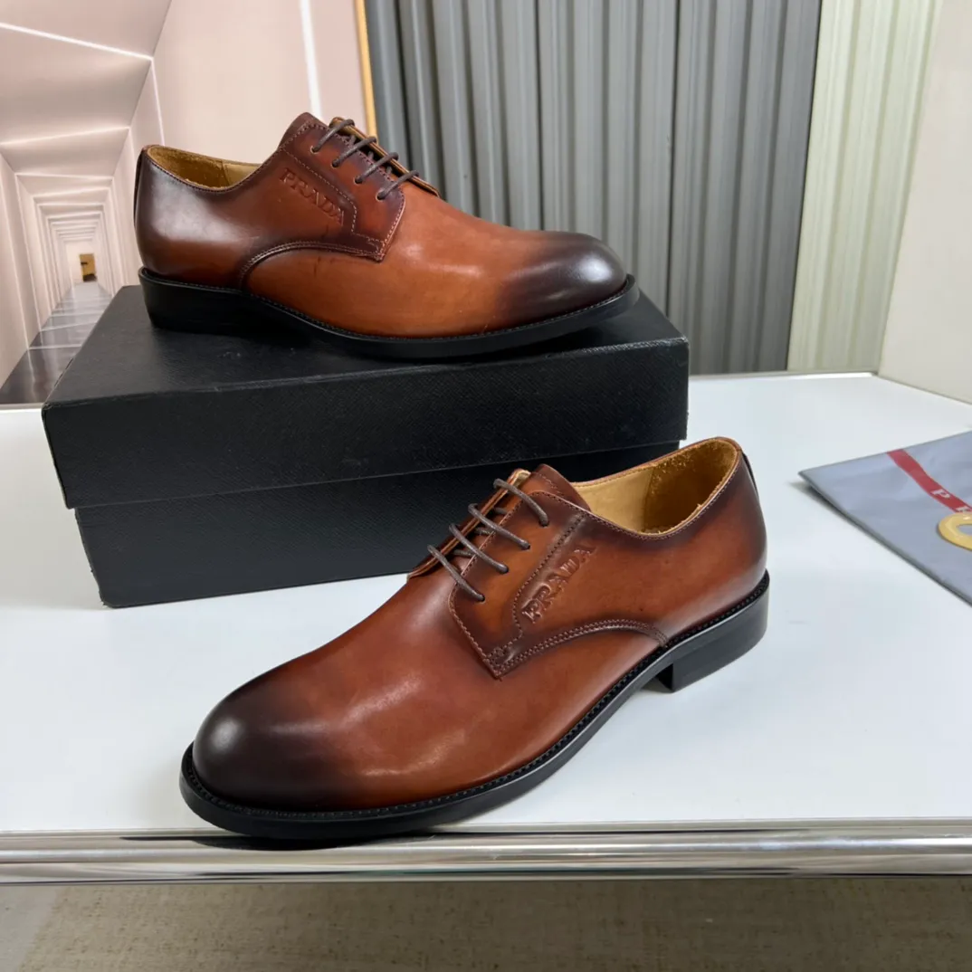 Men's shoes 💰520💰 Prada.PRADA men's business casual leather shoes, 1:1 shipment ⬆️Luxury and noble 👞All imported original brand leather, just to create a more comfortable wearing experience, upper: original open edge beaded cowhide ➕Imported full cow lining, original outsole ✔️36-45 (45 non-returnable)